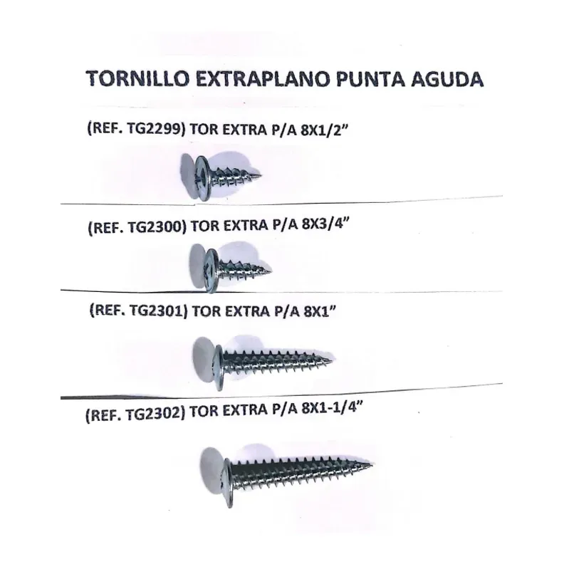 TORNILLO EXTRAPLANO PUNTA AGUDA