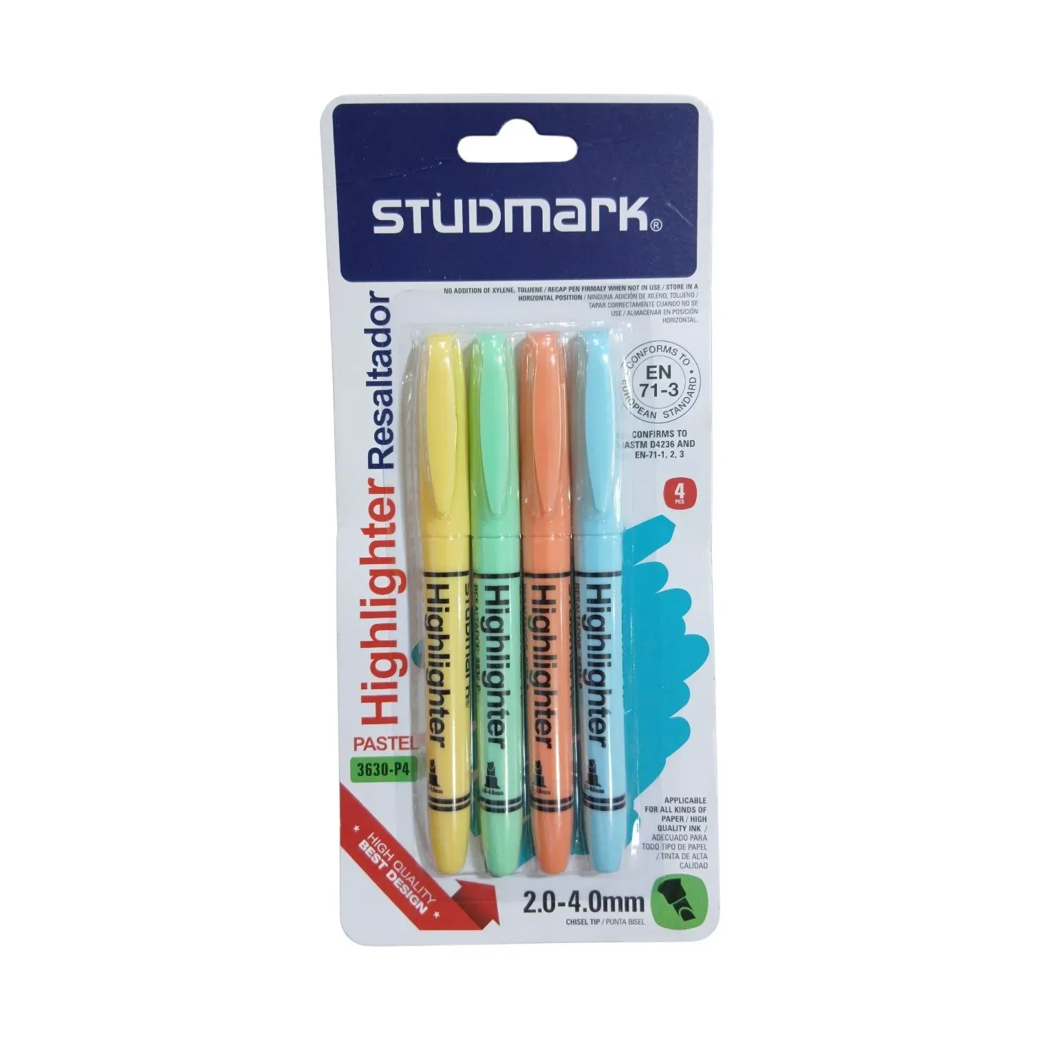 Resaltadores pastel 4 piezas Studmark