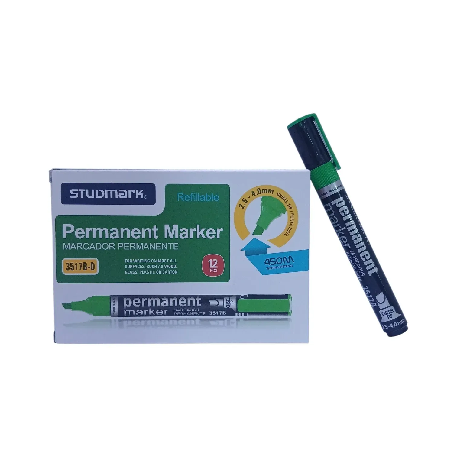 Marcador verde permanente Studmark