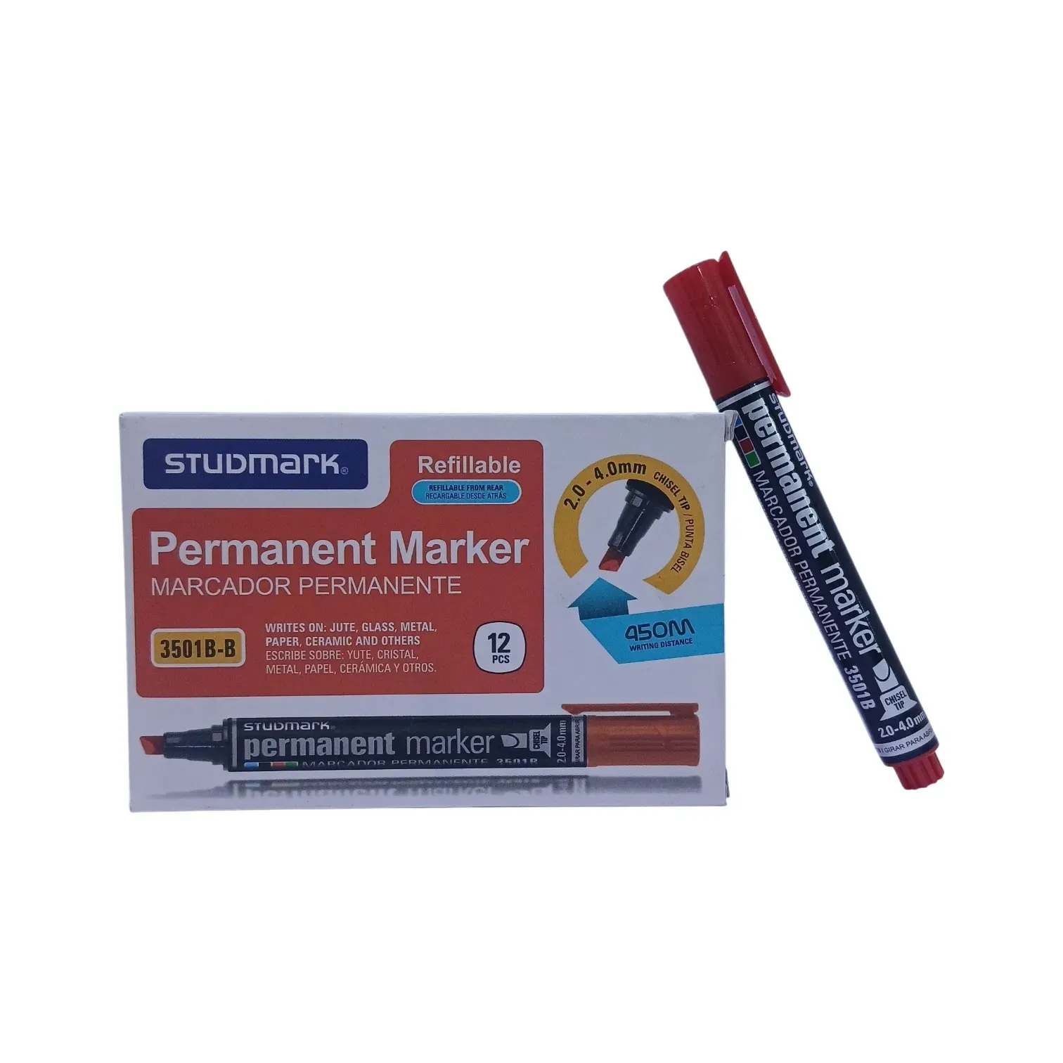Marcador rojo permanente Studmark