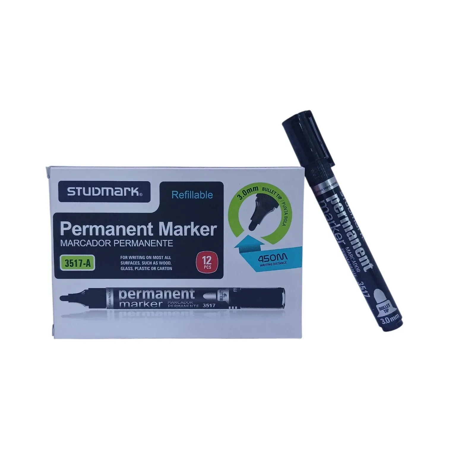 Marcador negro permanente Studmark