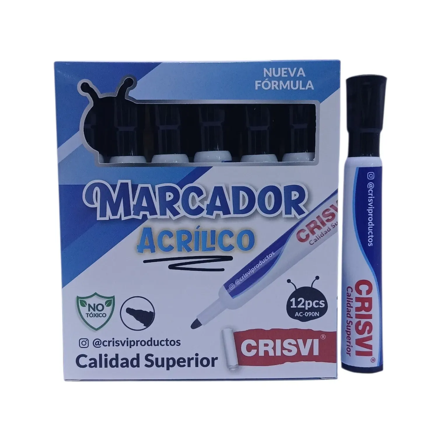 Marcador negro acrílico Crisvi