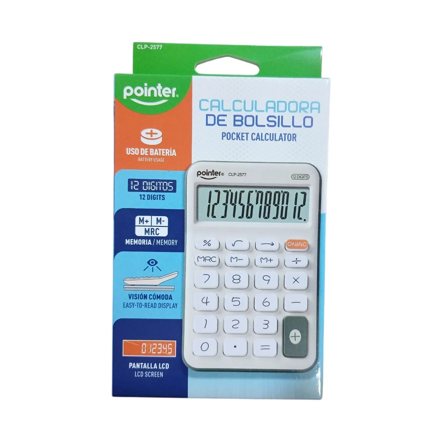 Calculadora de bolsillo de 12 dígitos Pointer