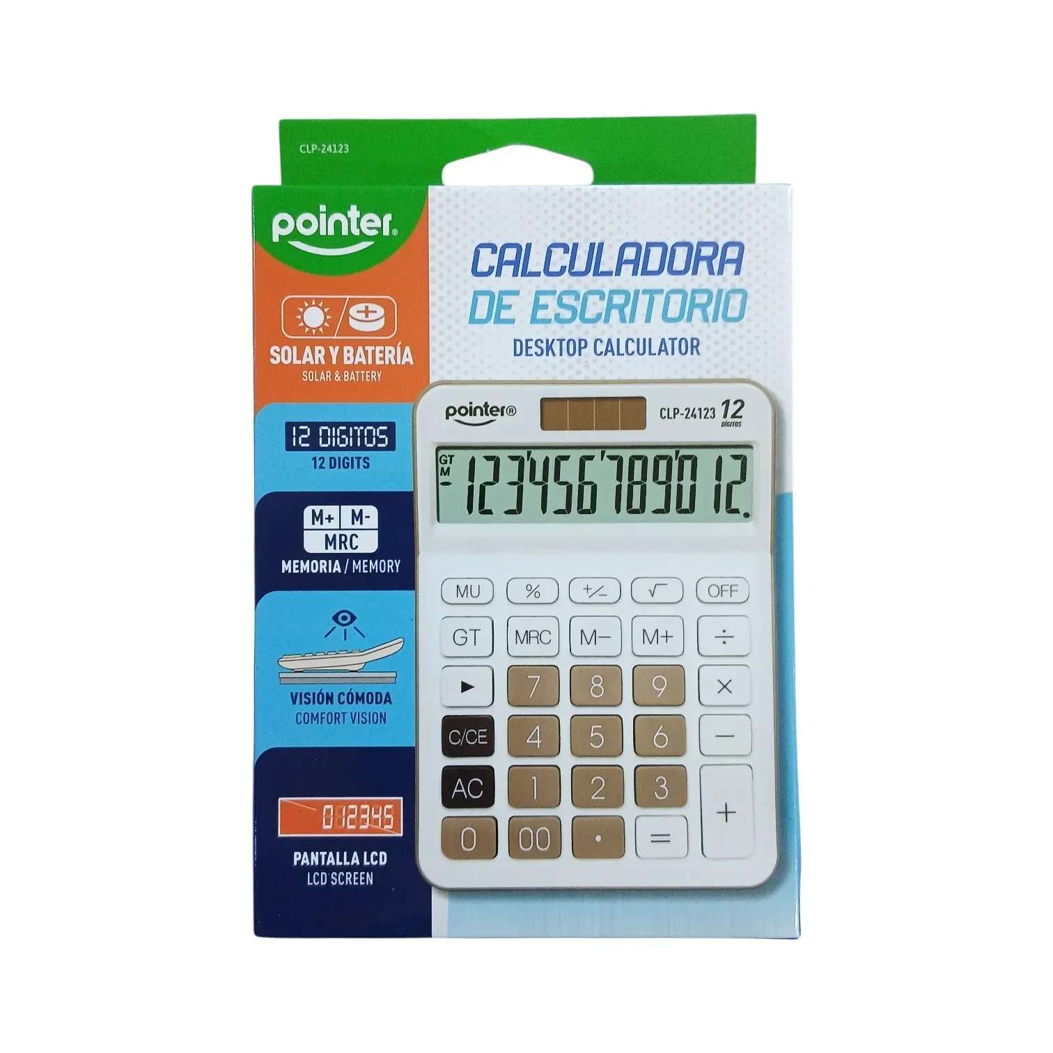 Calculadora (?? y?) de escritorio 12 dígitos CLP-24123 Pointer