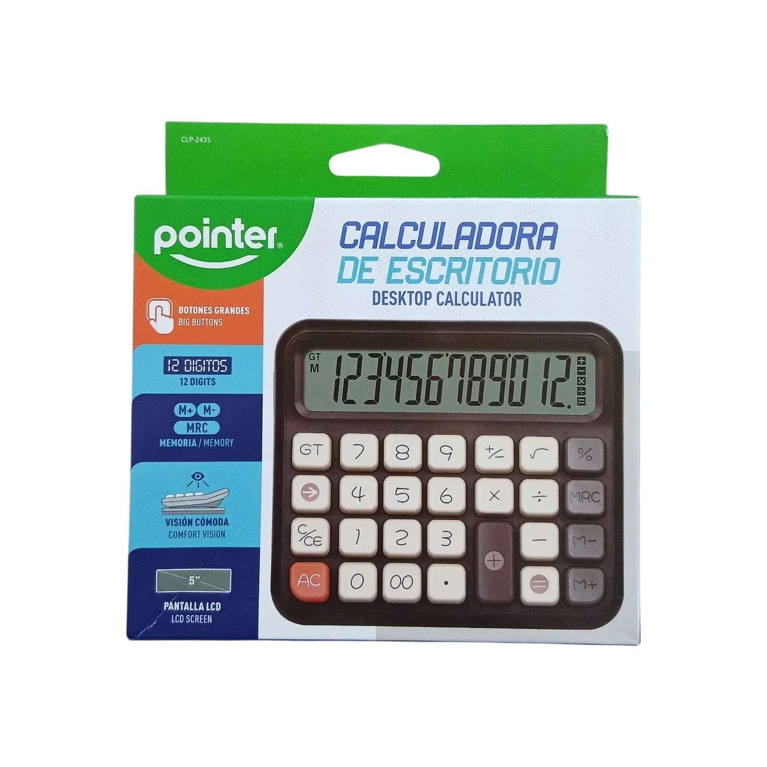 Calculadora de escritorio 12 dígitos CLP-2435 Pointer
