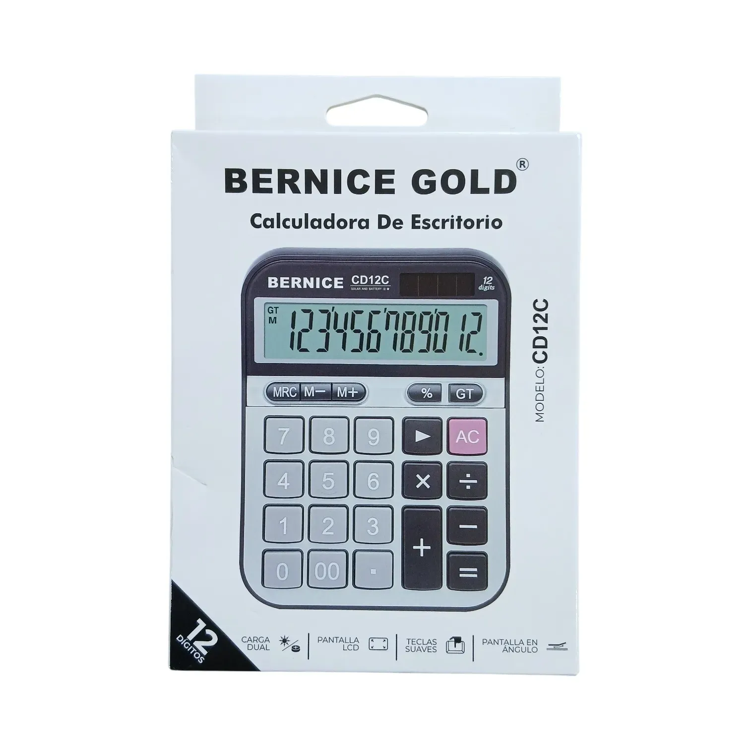 Calculadora (?? y?) de escritorio 12 dígitos Berenice Gold