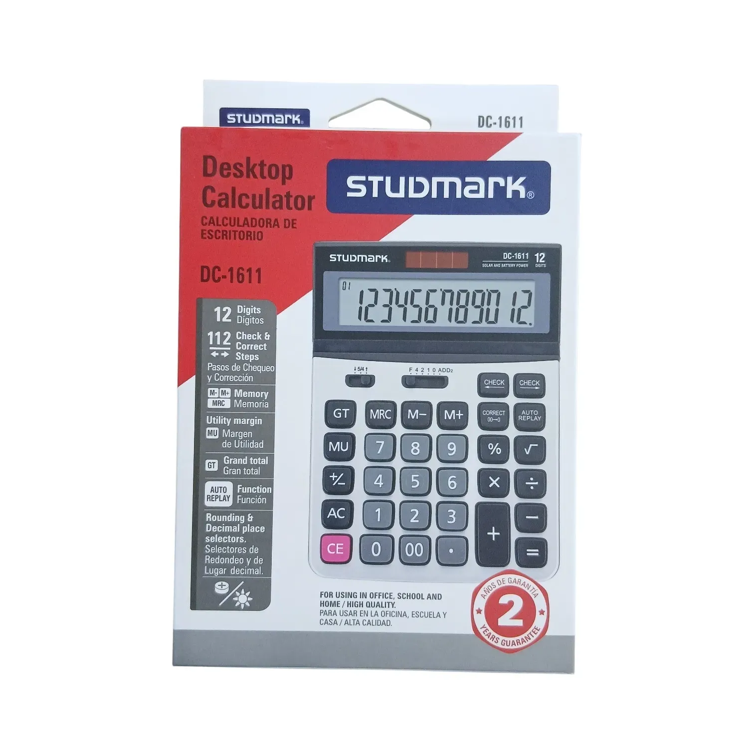 Calculadora (?? y?) de escritorio 12 dígitos DC-1611 Studmark®