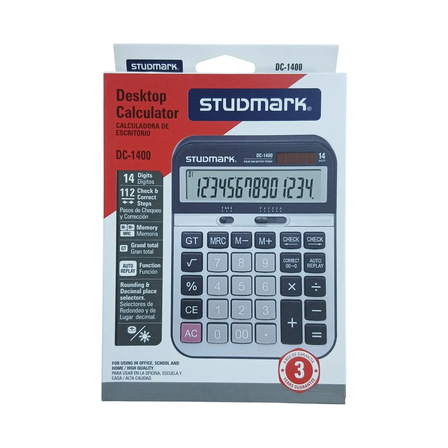 Calculadora (?? y?) de escritorio 12 dígitos DC-1400 Studmark®