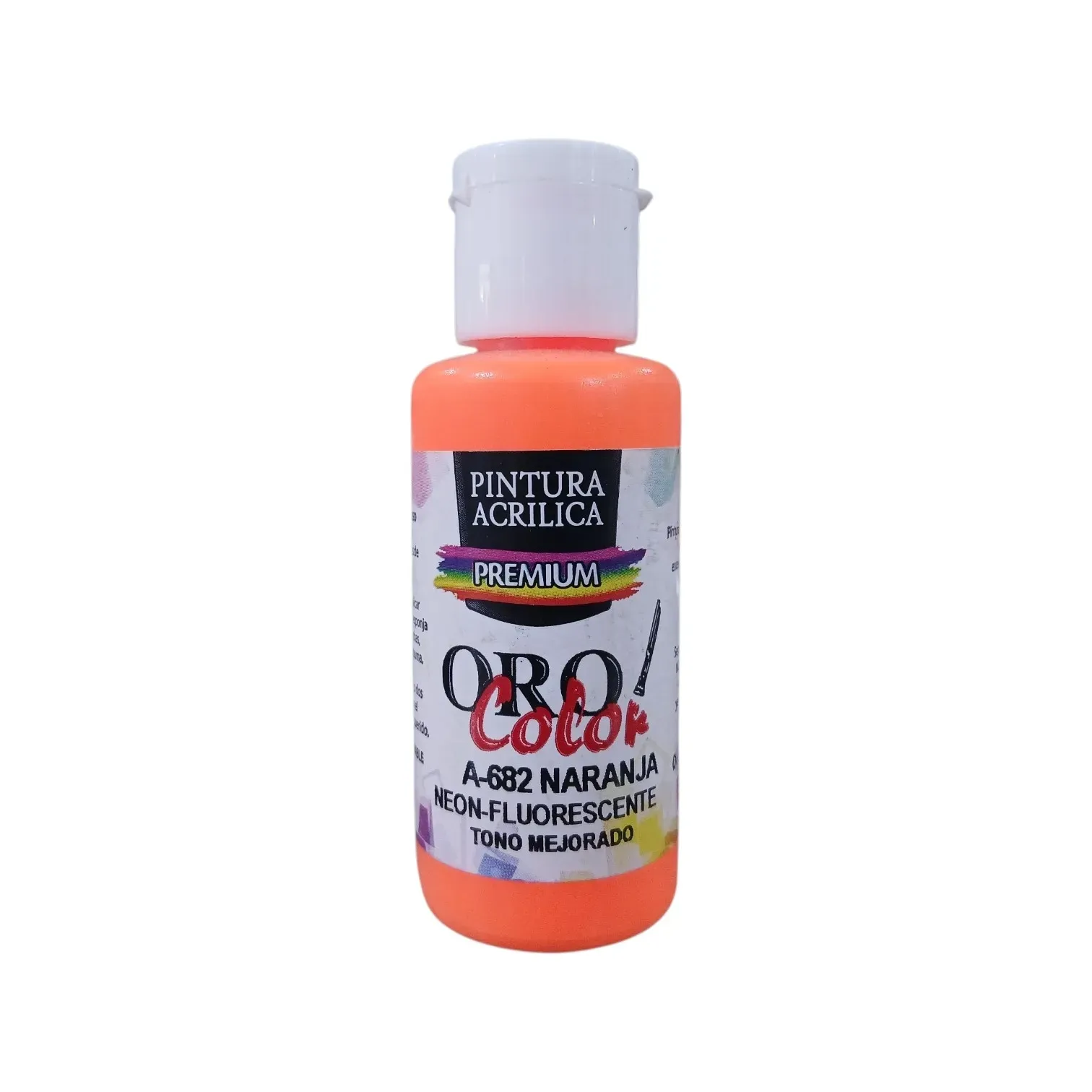 Pintura fluorescentes naranja de 60ml Oro Color®