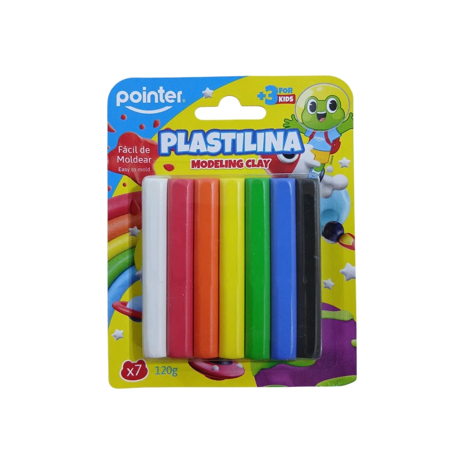 Plastilina X7 colores de 120gr Pointer®