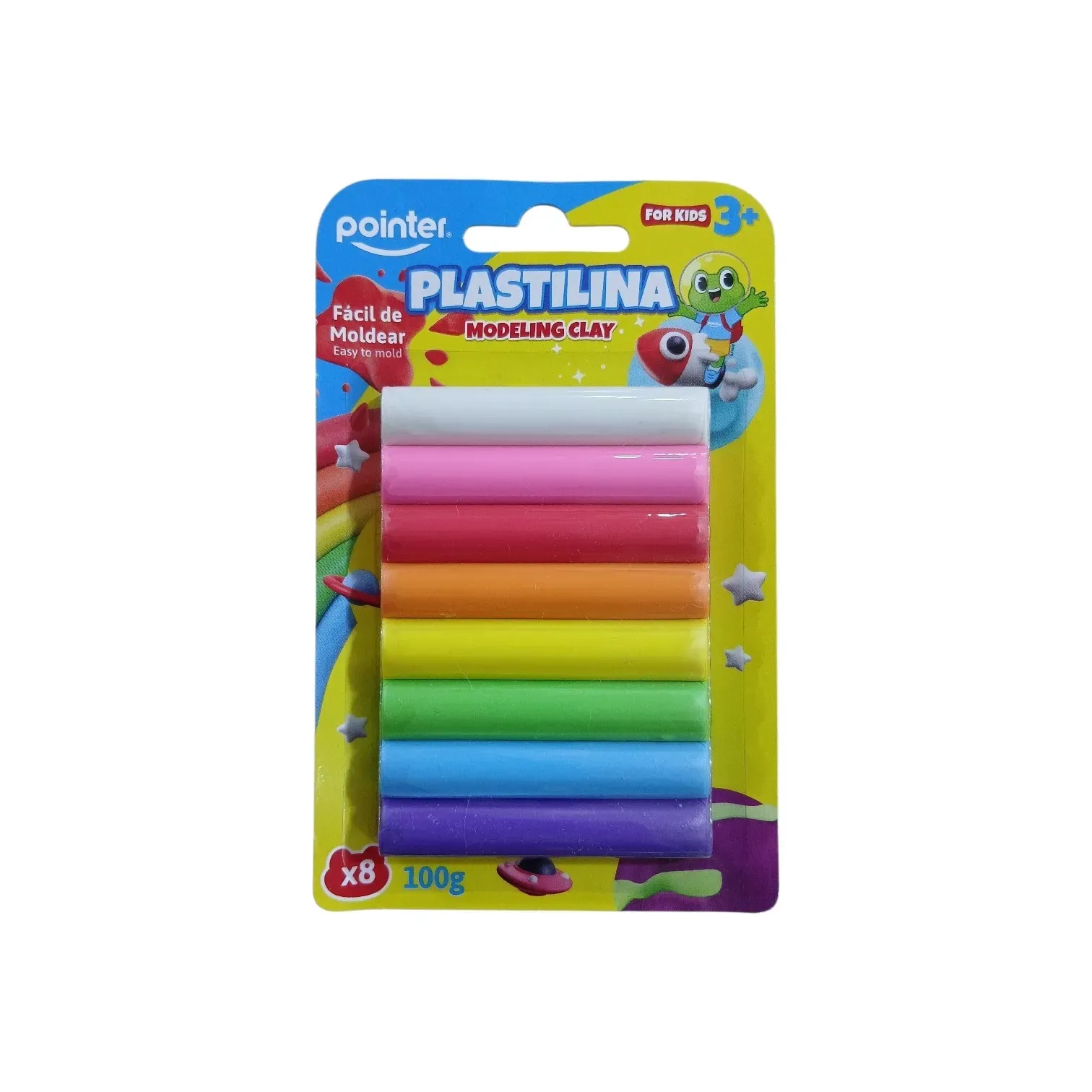 Plastilina X8 colores de 100gr Pointer®