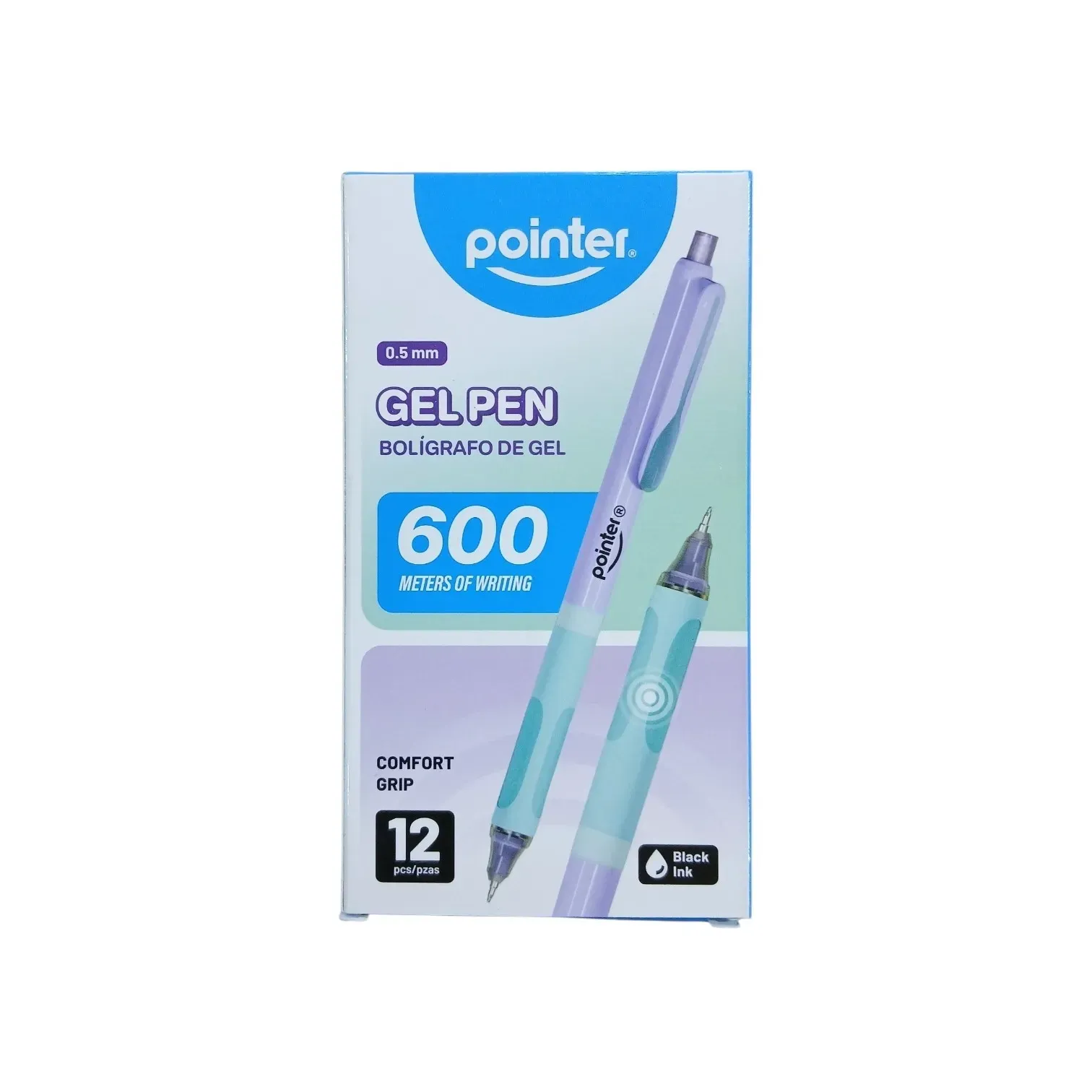 Bolígrafo negro de gel de 0.5mm Pointer c/u