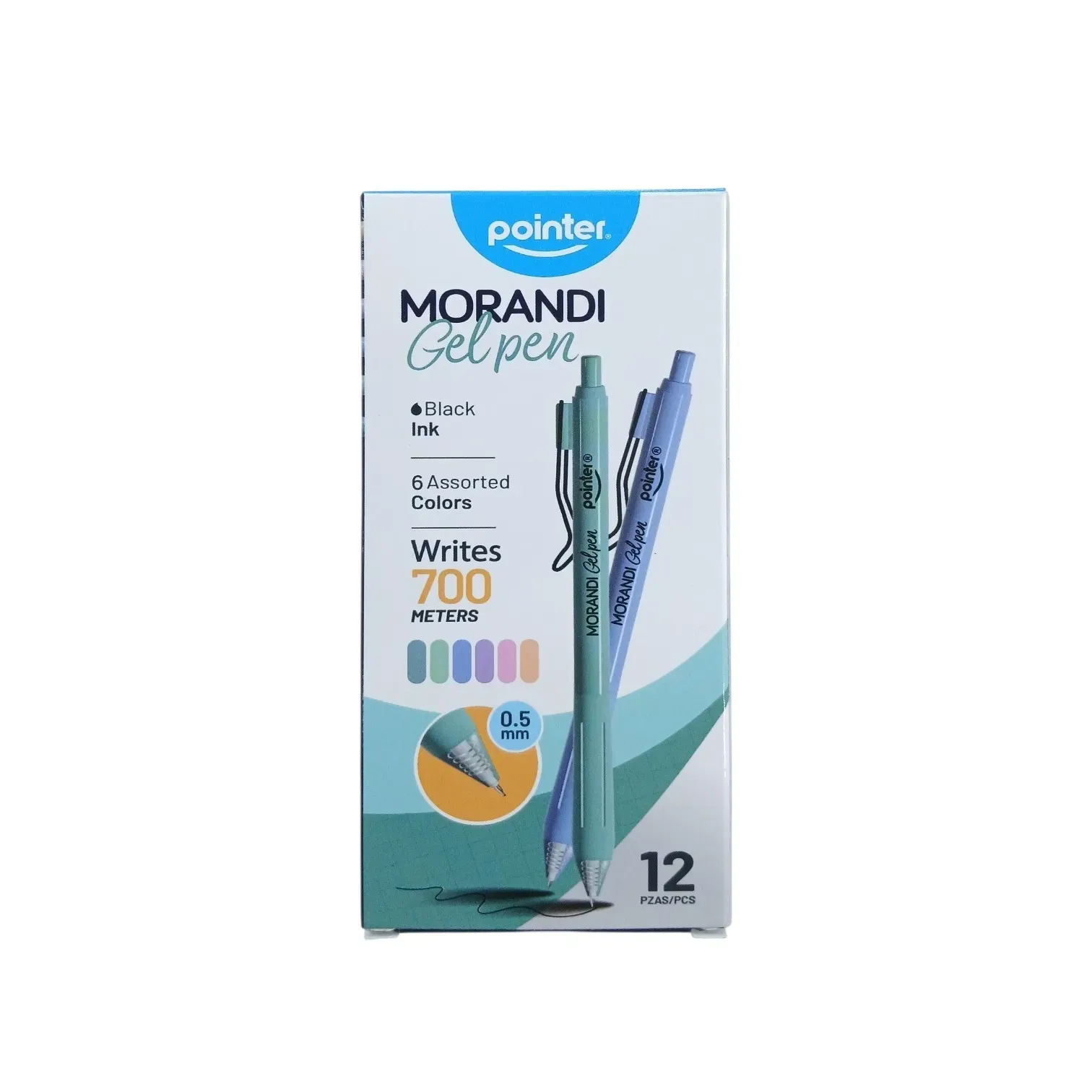 Bolígrafo negro de gel 0.5mm Pointer c/u