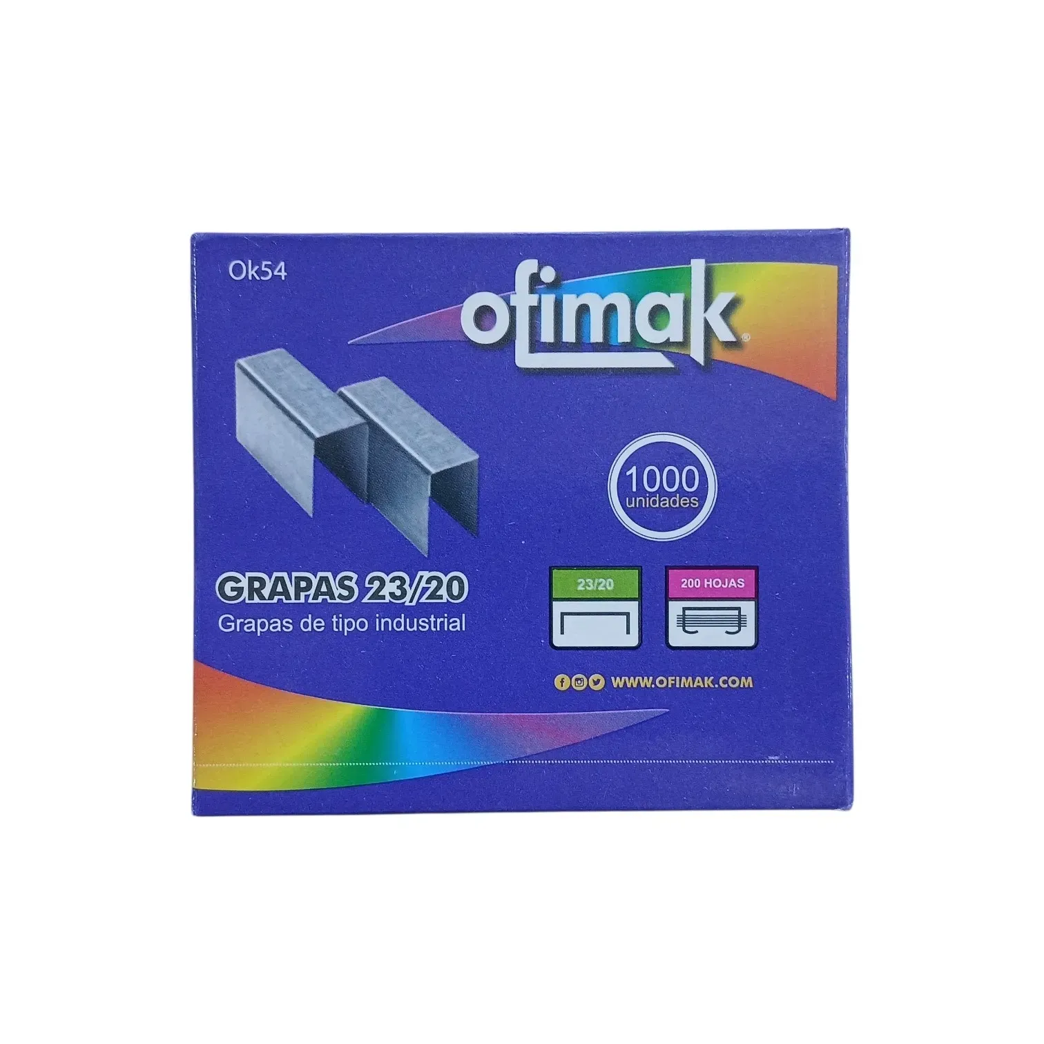 Grapas industriales N°23/20 de 1000unids Ofimak®