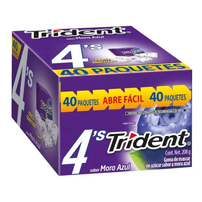Chicle Trident sabor Mora Azul