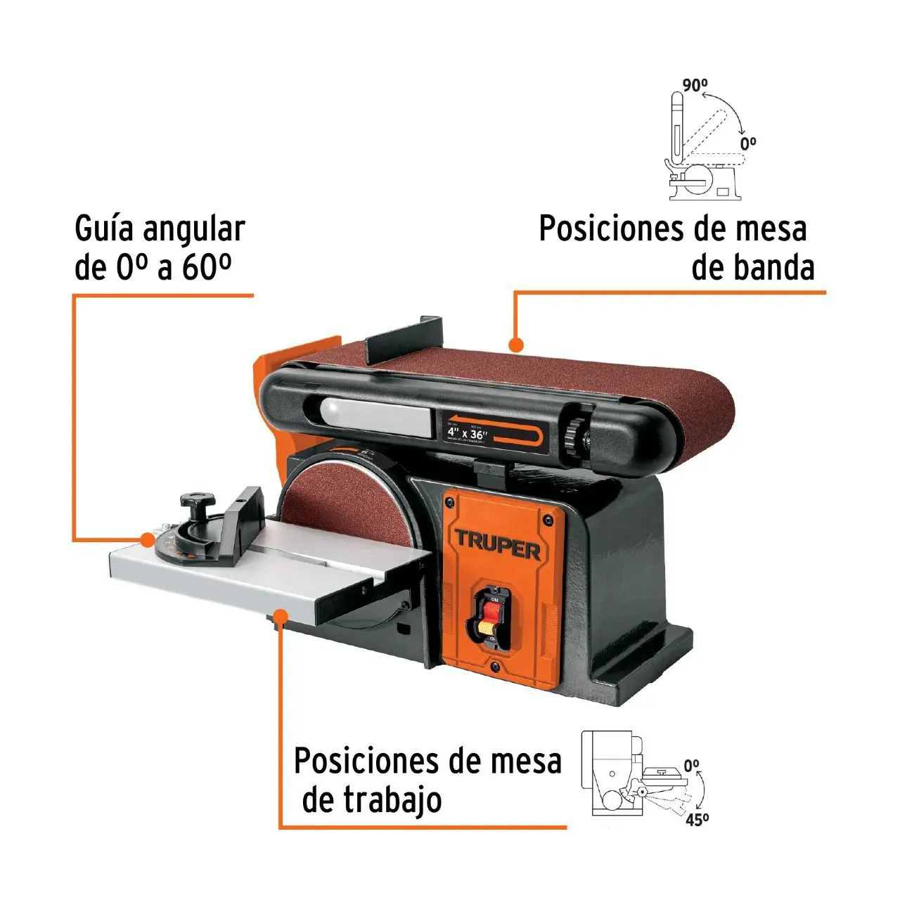 ?LIJADORA INDUSTRIAL DE BANDA Y DISCO incluye banda y discos rotativos y equalizables y 1/2 caballo de potencia