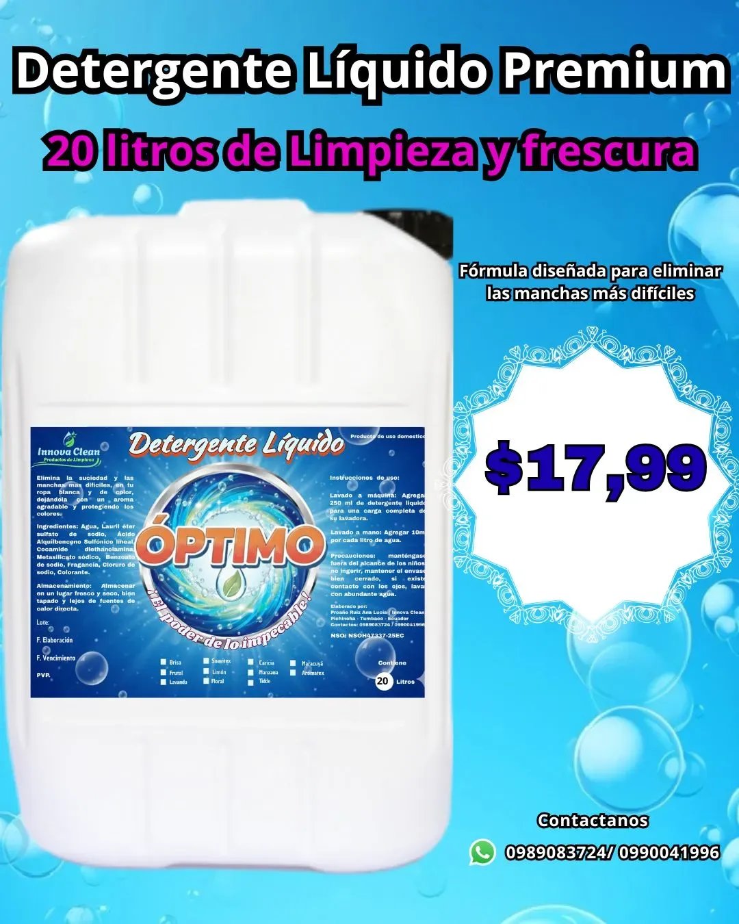 Detergente Liquido Premium 20 Litros