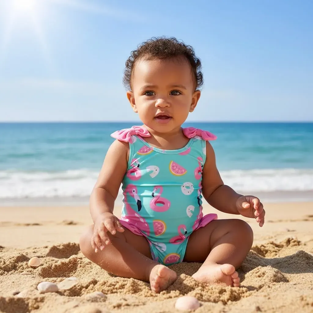 ? Traje de Baño Enterizo Flamencos Tropicales (12-18 meses)