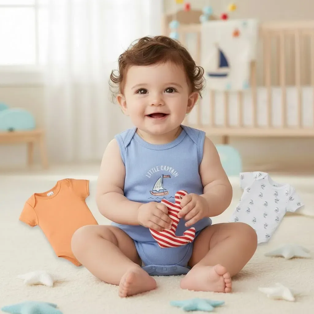 ? Set de Bodis "Pequeño Capitán" (3-6 meses)