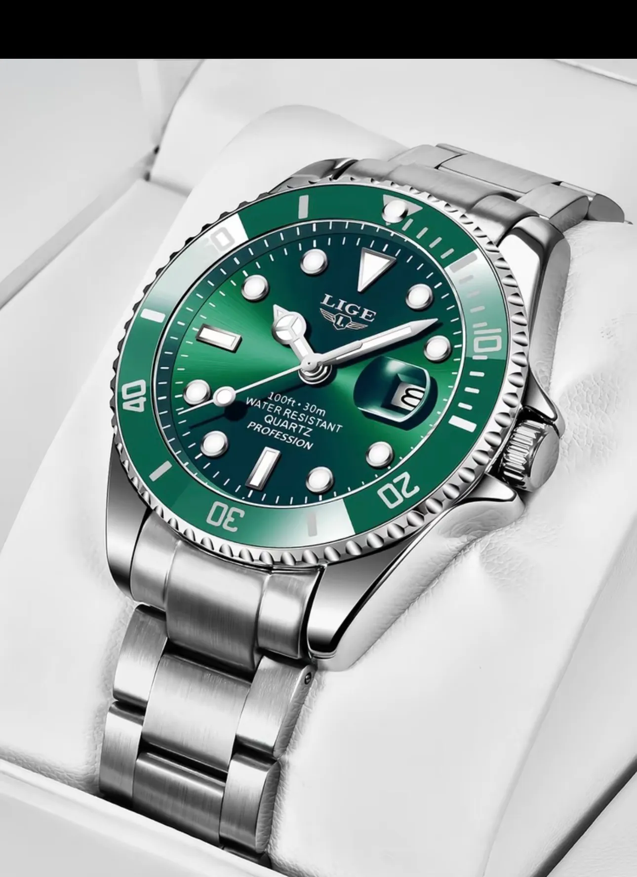 Reloj líge submarino cara verde
