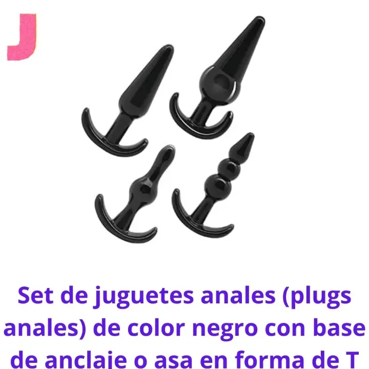 SET DE JUGUETES ANALES (PLUGS ANALES) COLOR NEGRO