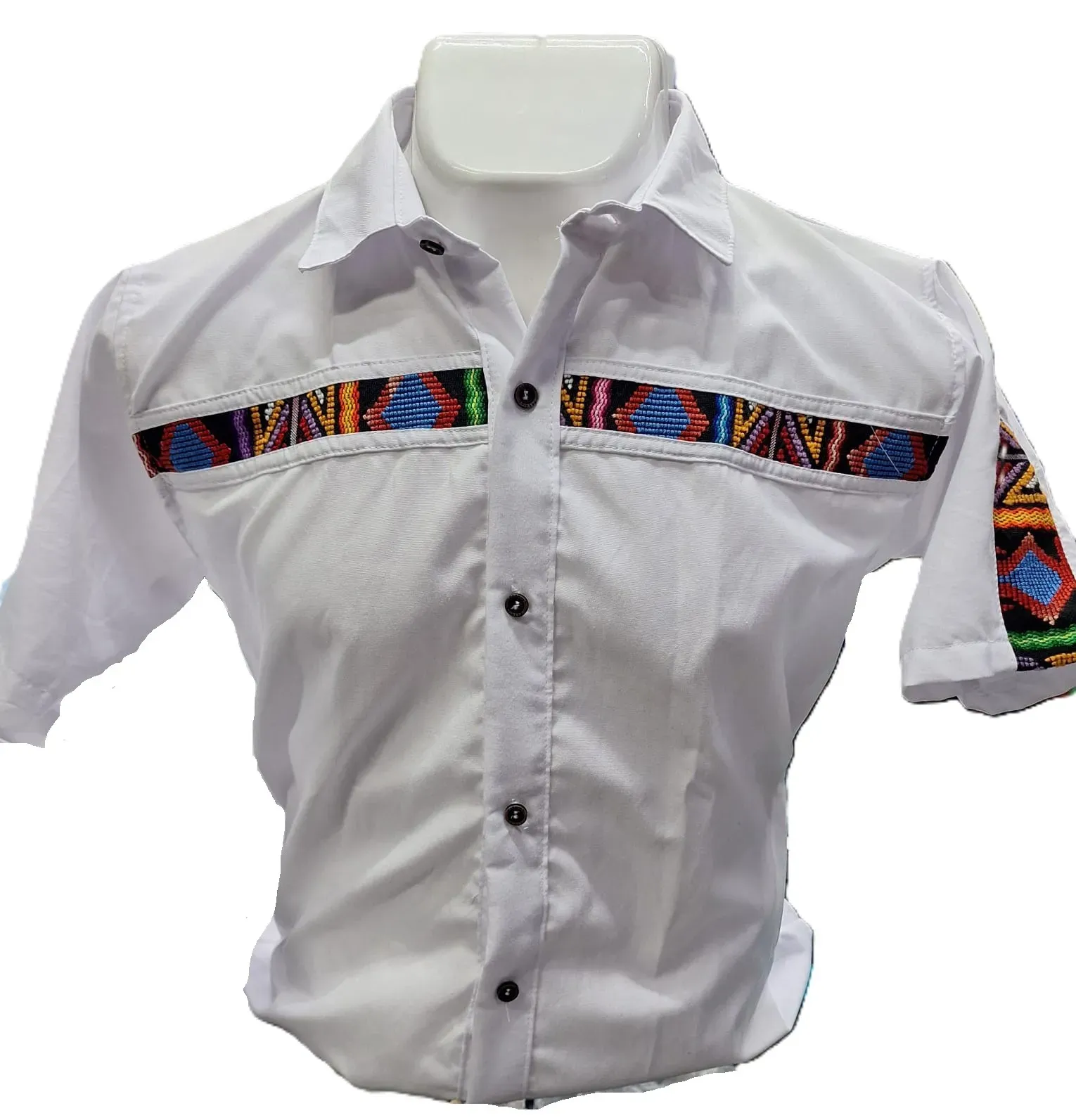 Camisas típica con franja bordada