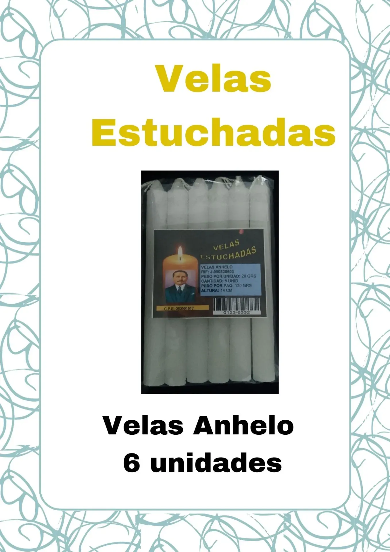 VELAS ESTUCHADA 6 UNIDADES ANHELO