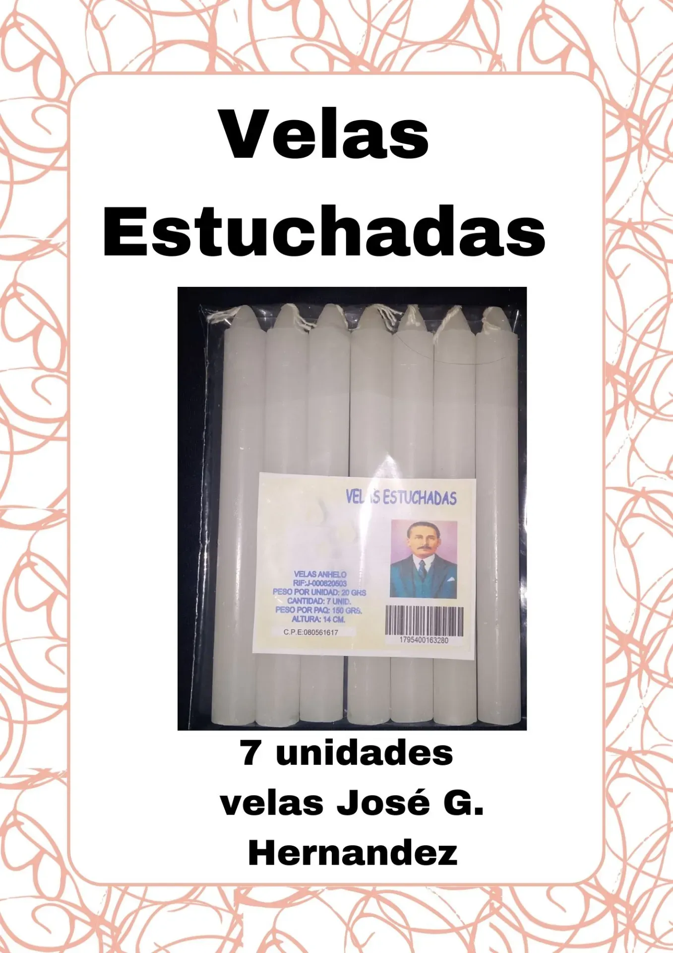 VELAS ESTUCHADAS 7 UNIDADES MARCA ANHELO