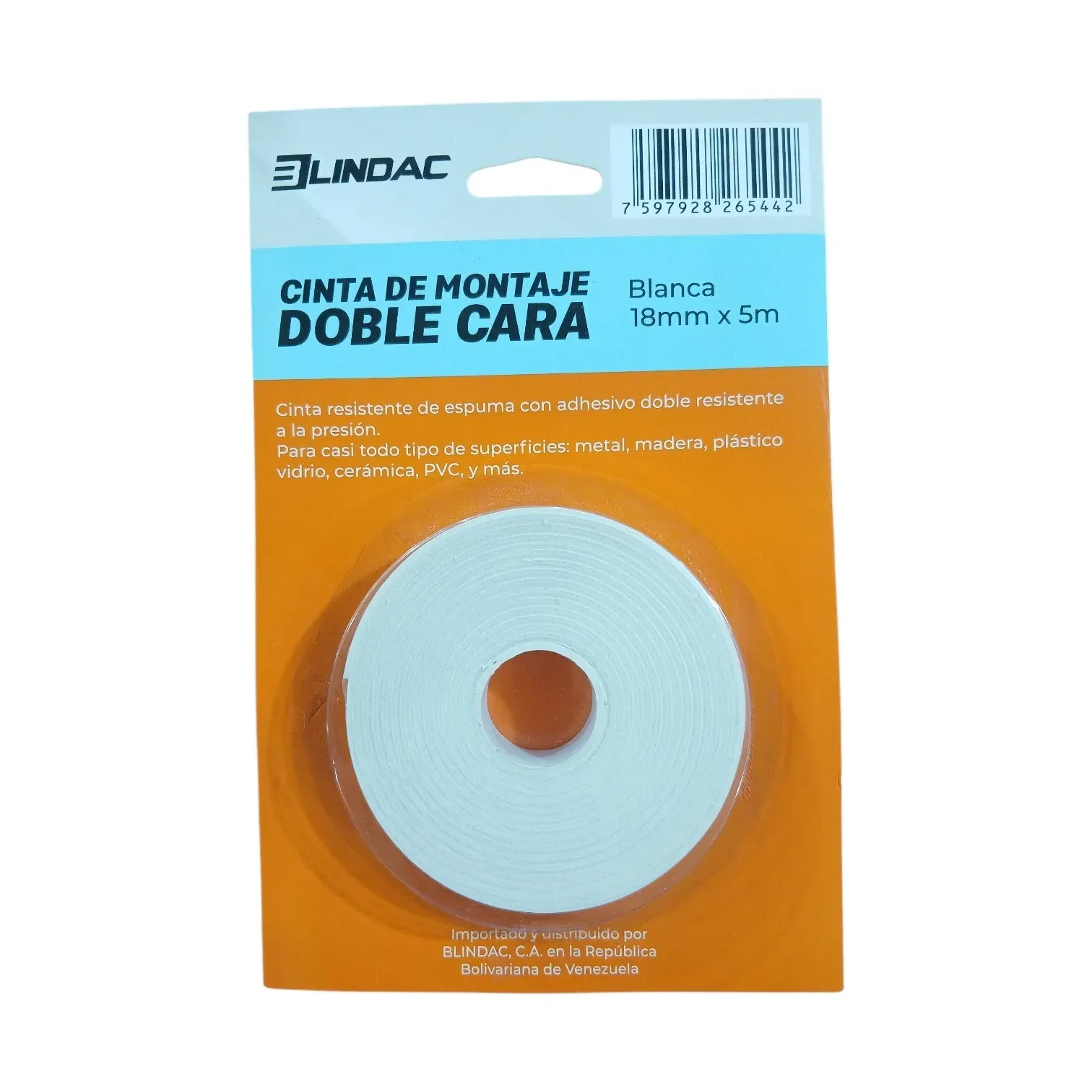 Cinta doble cara 18mm X 5mts Lindac