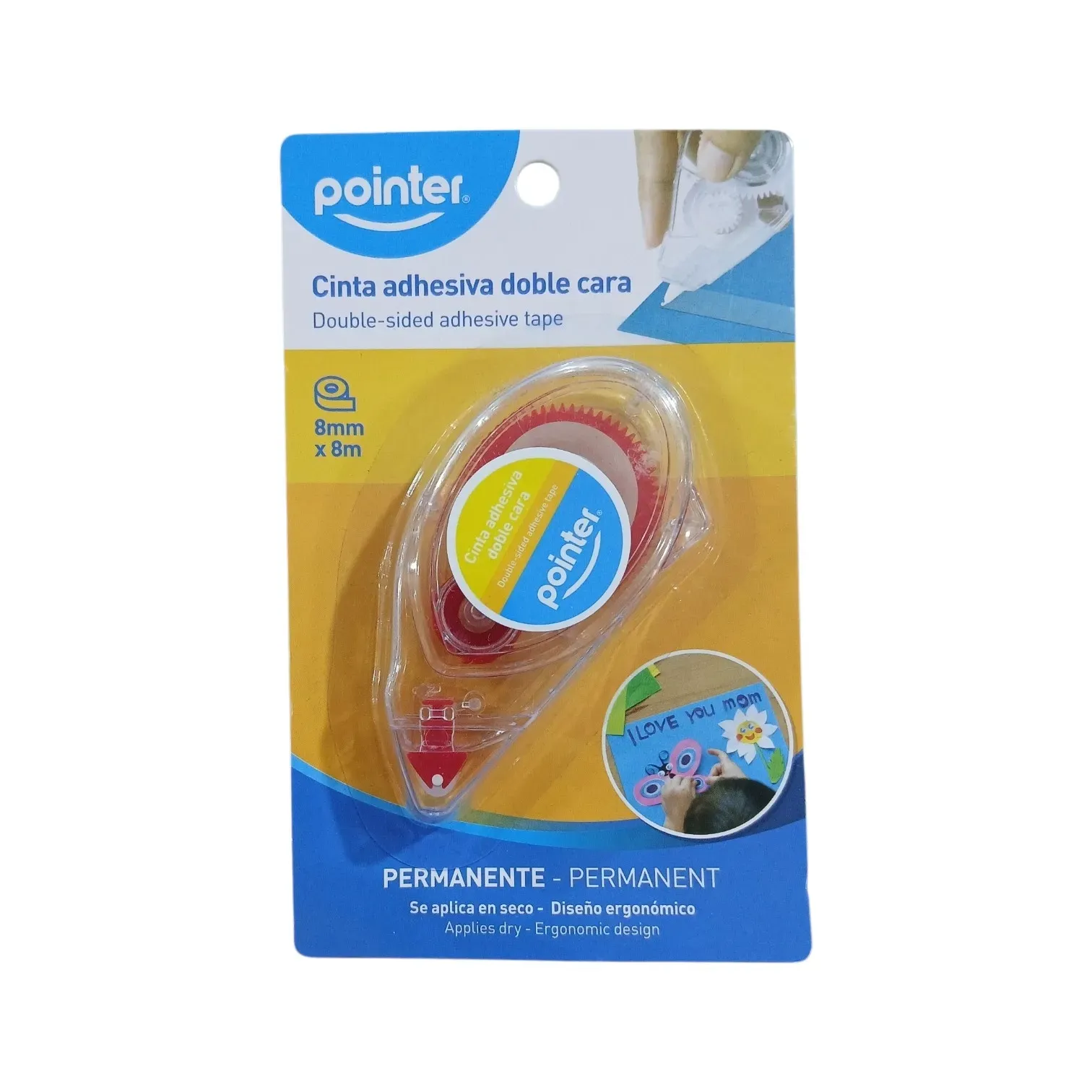 Cinta doble cara 8mm X 8mts Pointer®