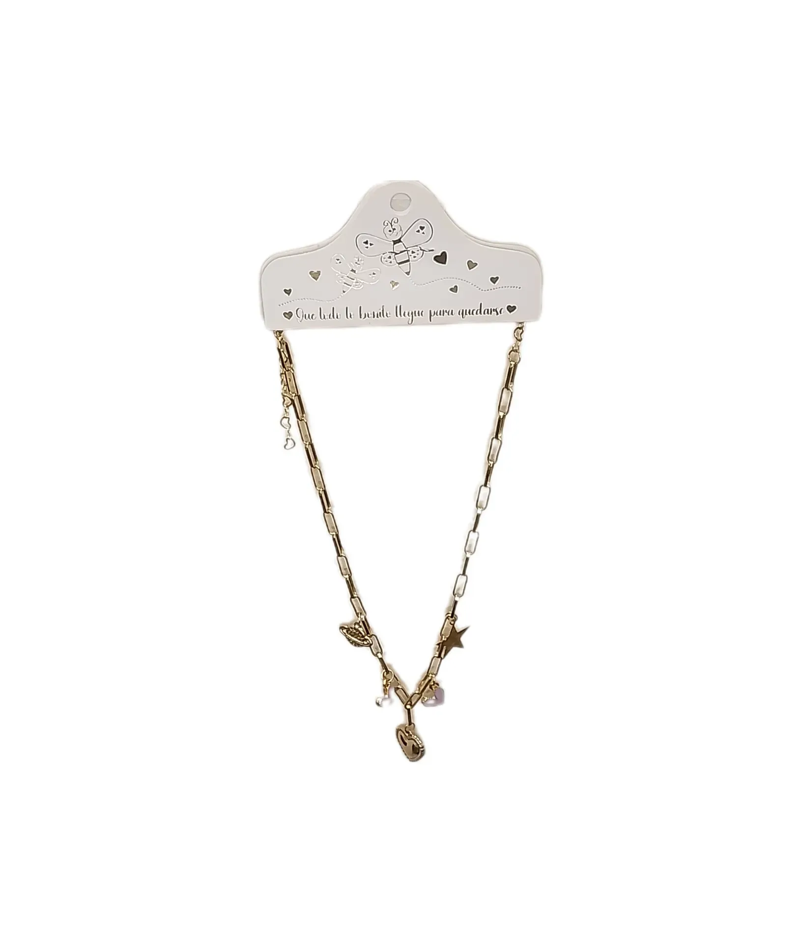 collar charms morados