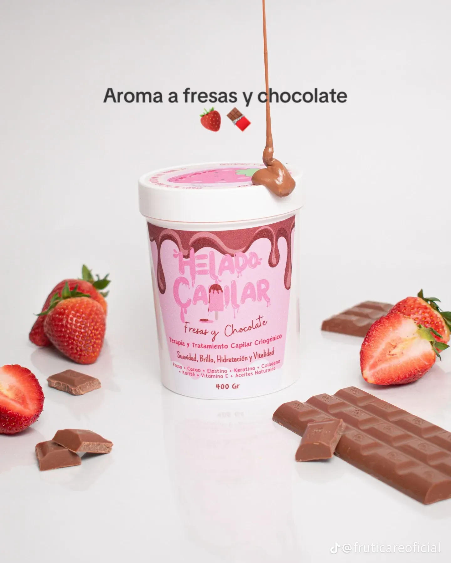 Helado capilar fresa con chocolate
