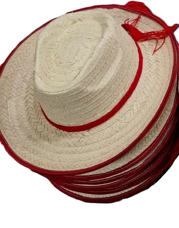 Sombrero Típico con Orilla Roja