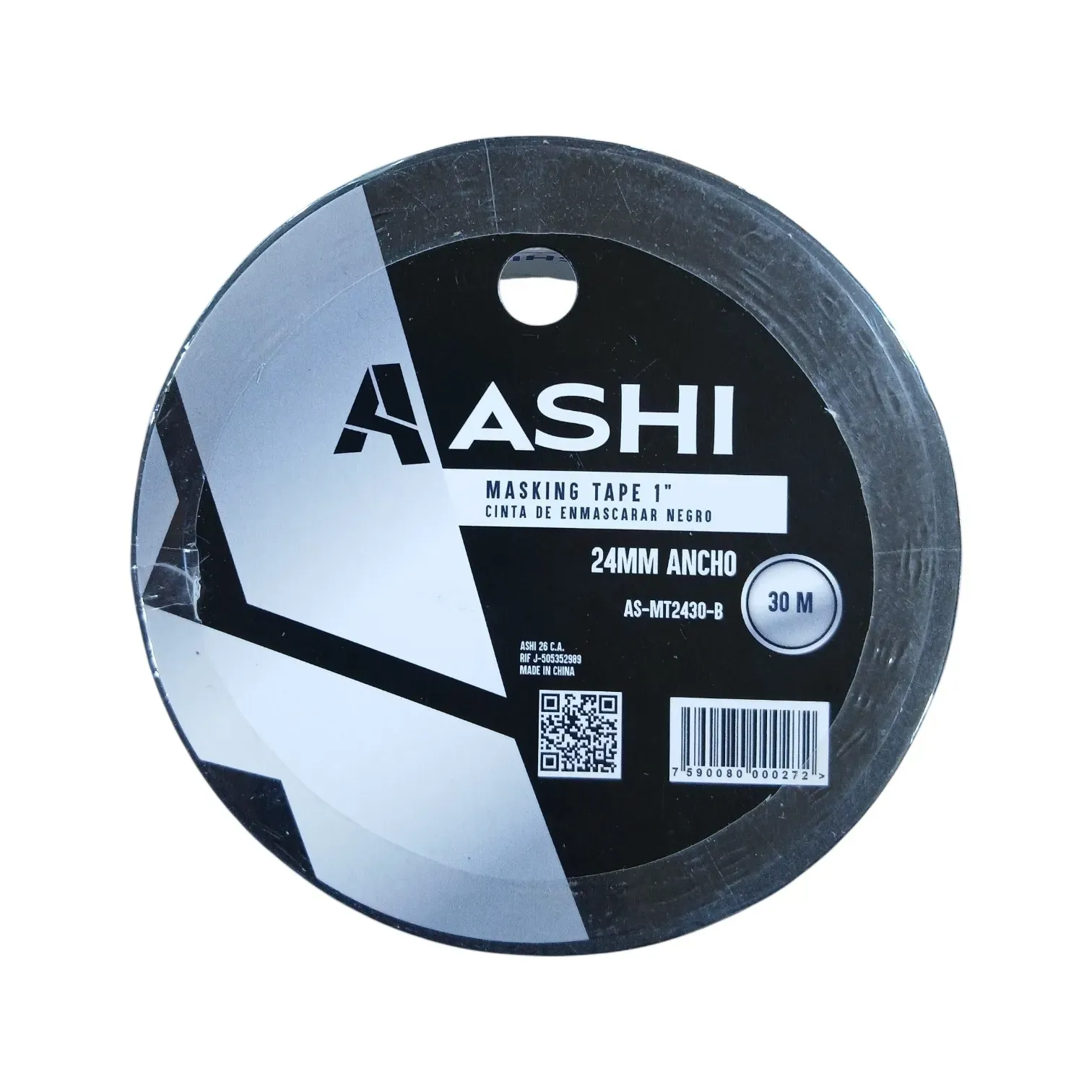Cinta de enmascarar negra de 1 pulgada X 30mts Ashi