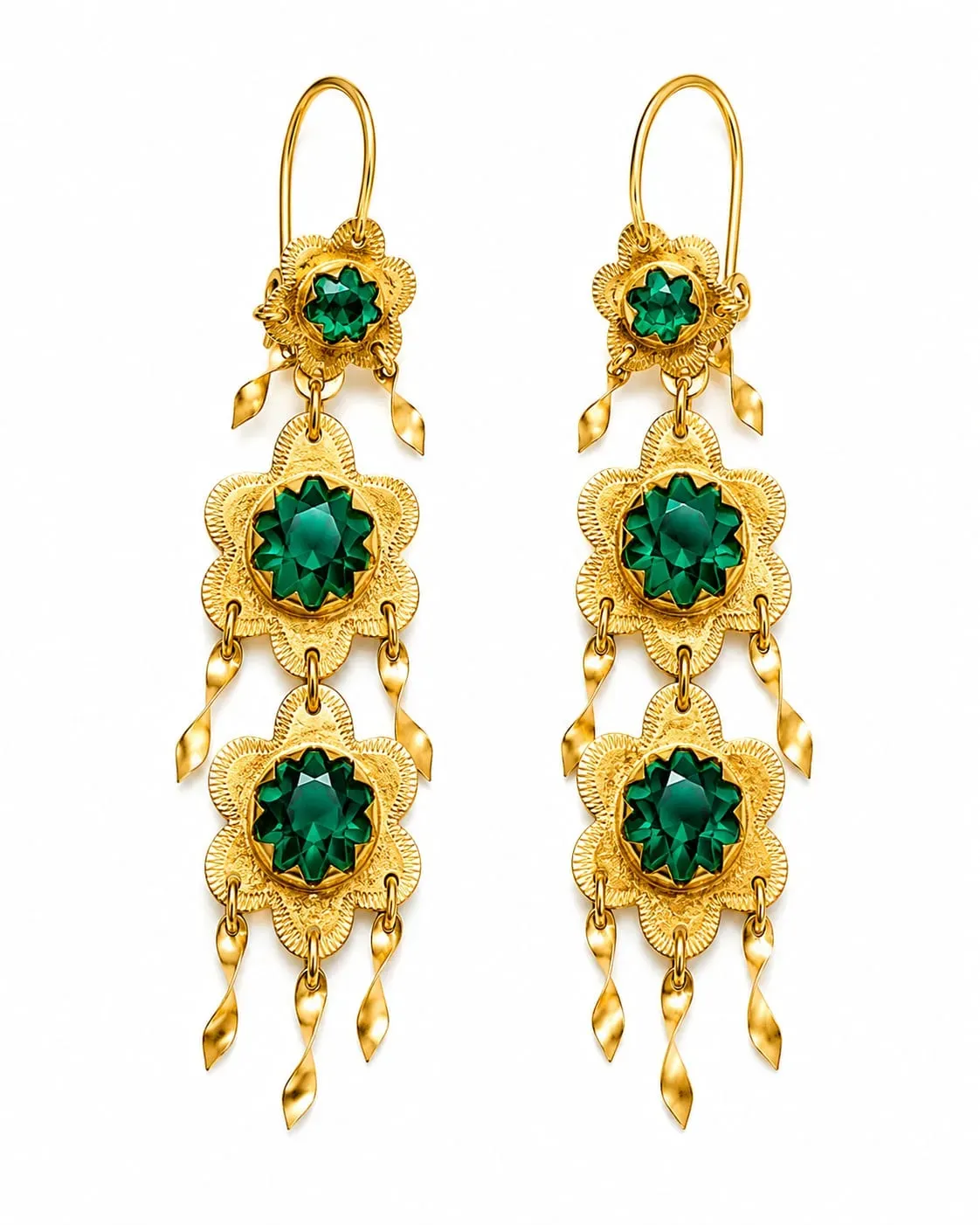 ARETES CON SINTETICO VERDE