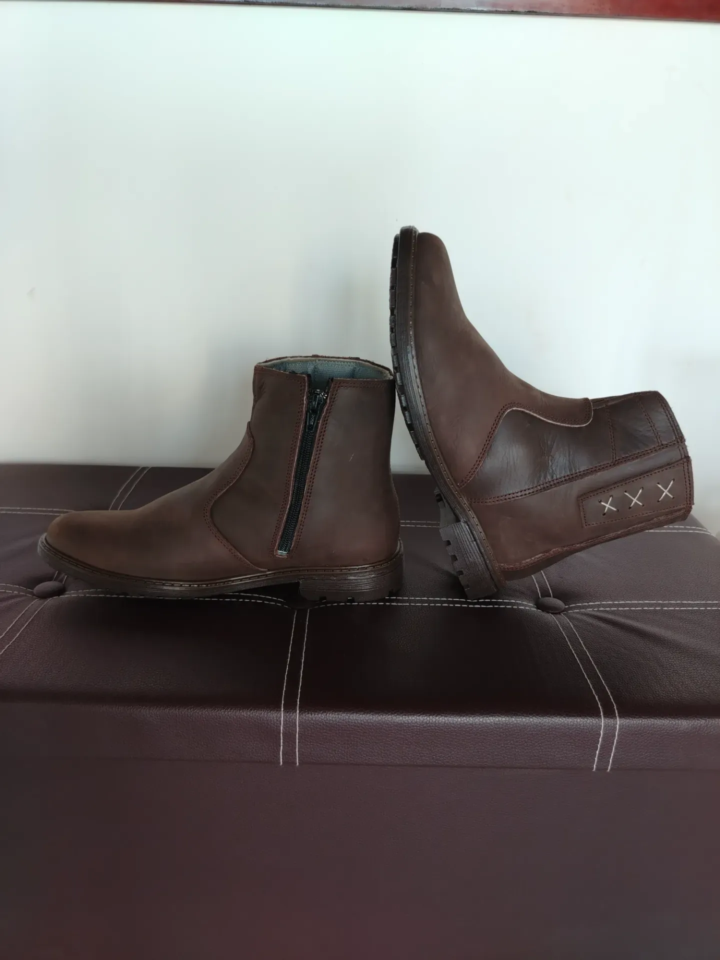 Botin con ziper cafe