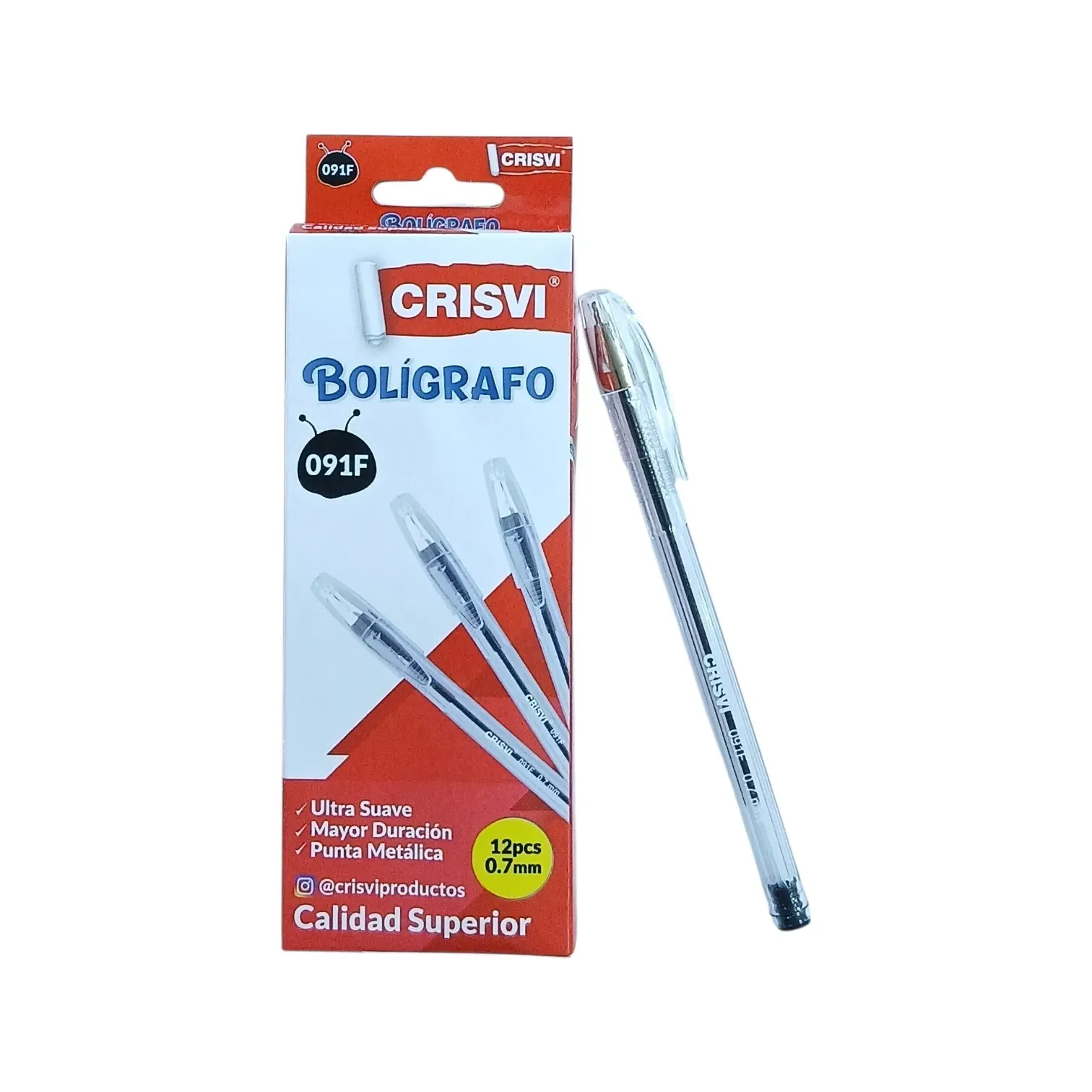 Caja de bolígrafos negros 0,7mm Crisvi®