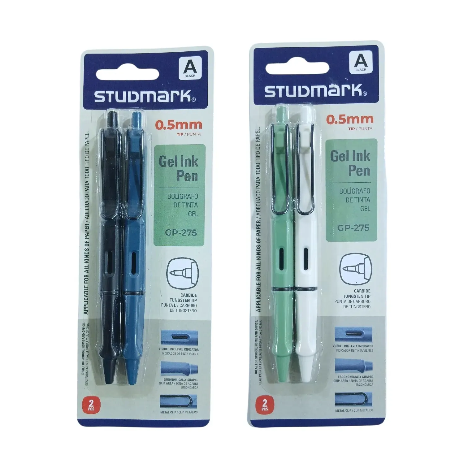 Set de bolígrafos negros en gel 0.5mm Studmark®