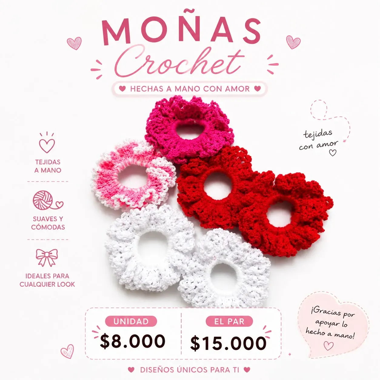 Moñas crochet