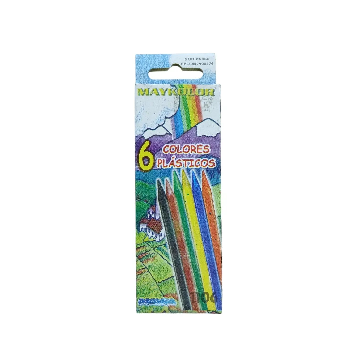 Creyones plásticos de 6 colores Mayka®