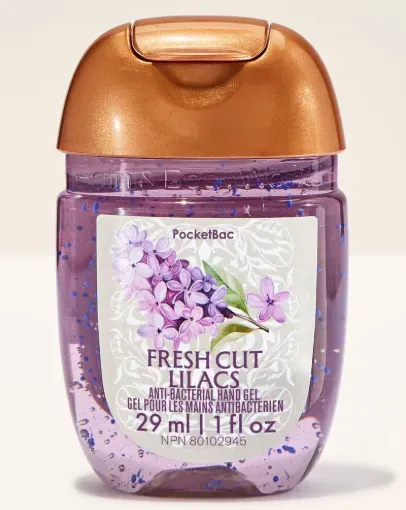 fresh cut lilacs alcohol gel
