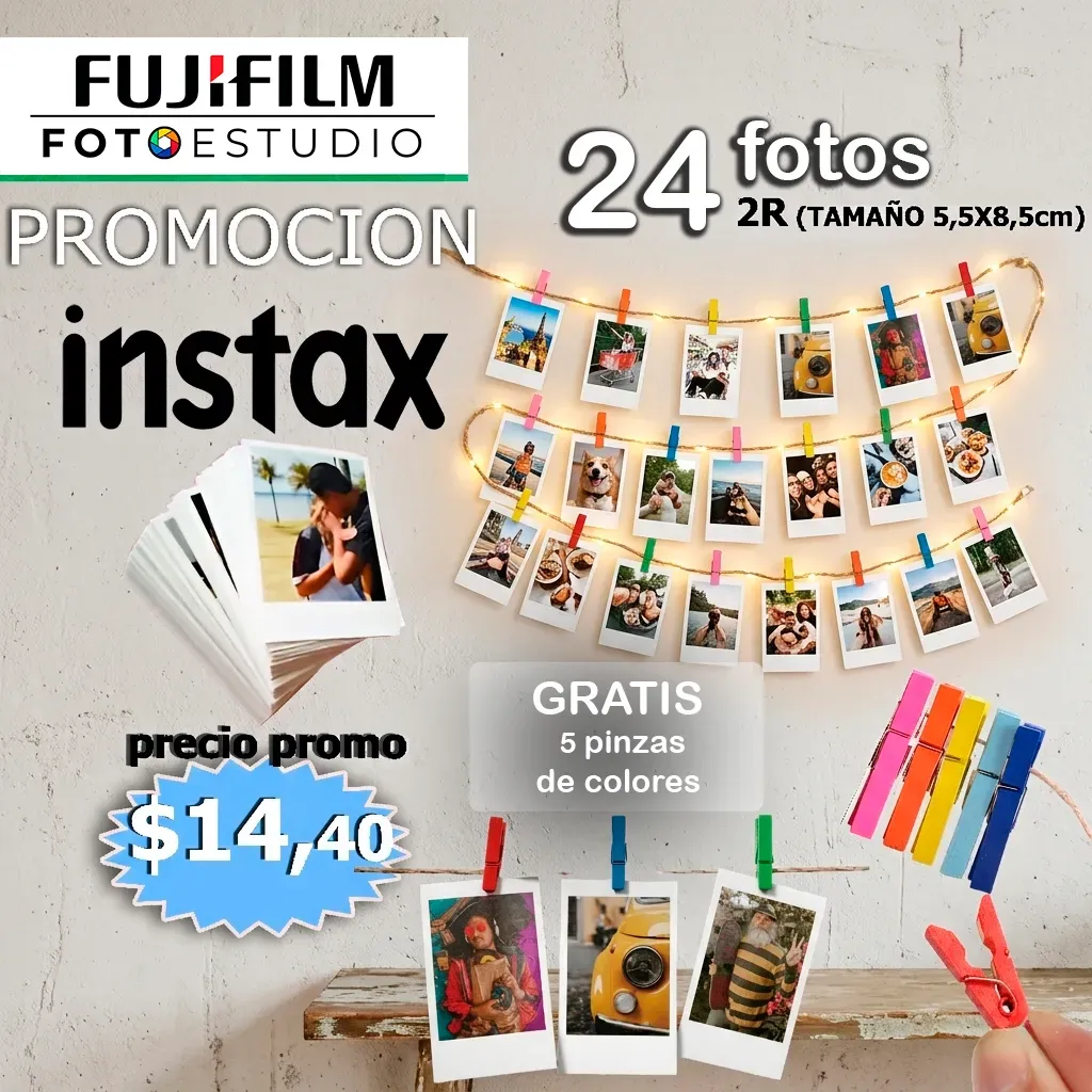 PROMOCION de 24 Fotos Instax Mini 5,5x8,5cm