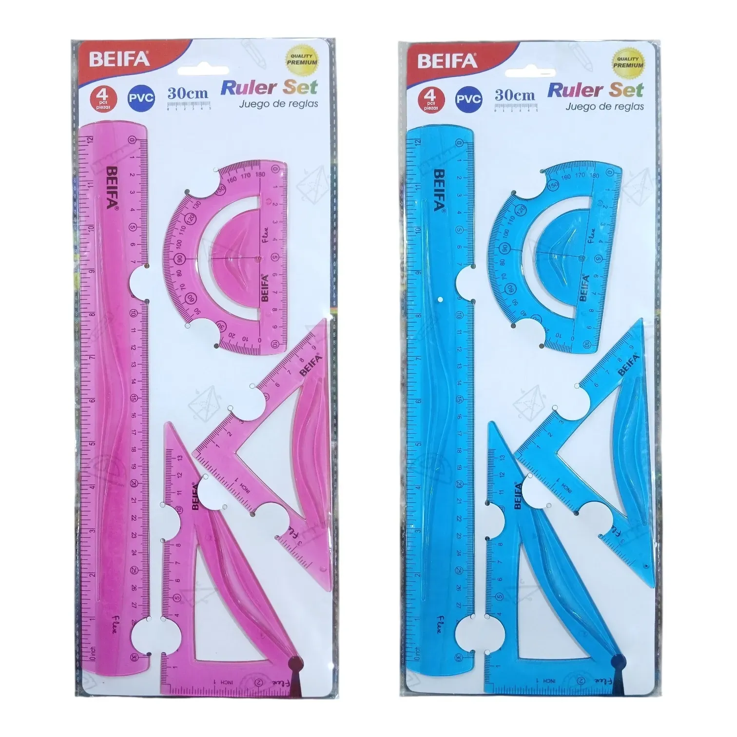 Juego de reglas de 30cm de 4 pcs Beifa®