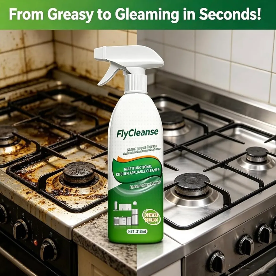 Removedor de manchas de aceite resistente, limpiador de cocina multiusos para estufa, grasa, estufa, horno, campana de ventilación, removedor de grasa para electrodomésticos