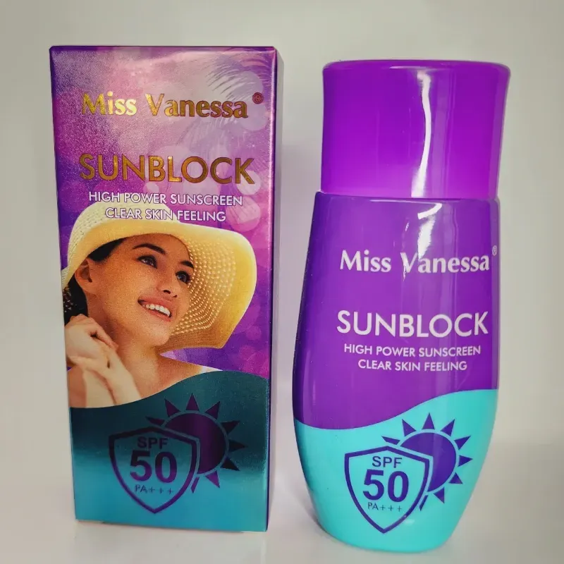 bloqueador solar facial  Miss Vanessa con SPF 50.
