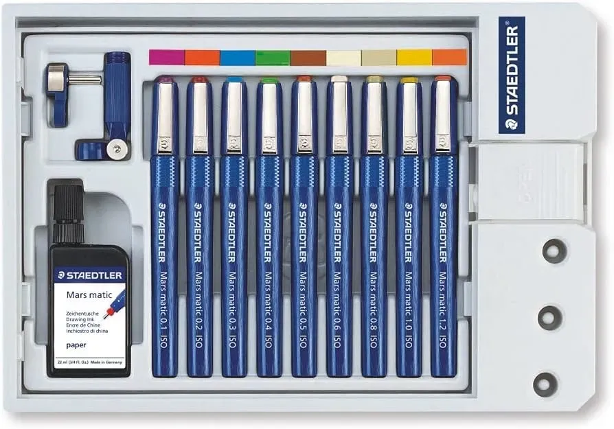 ESTUCHE RAPIDOGRAFOS STAEDTLER 9puntos