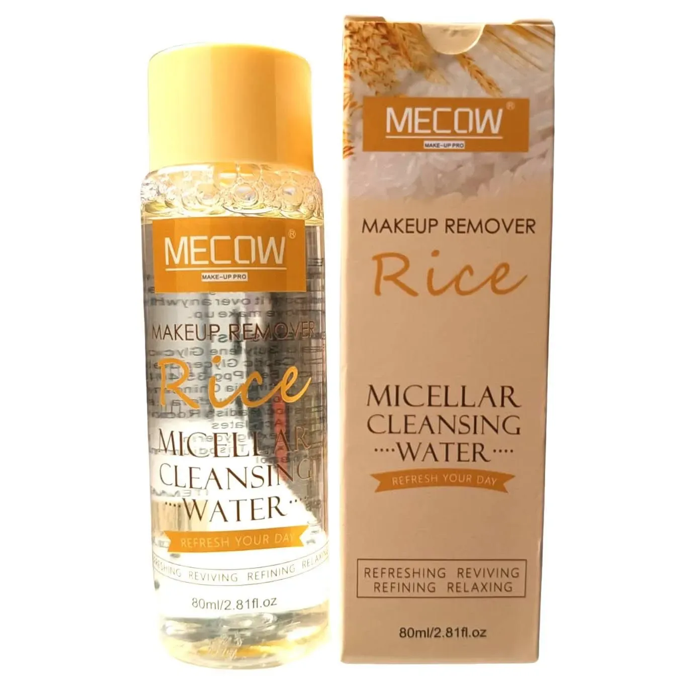 agua micelar de Mecow, con extracto de arroz