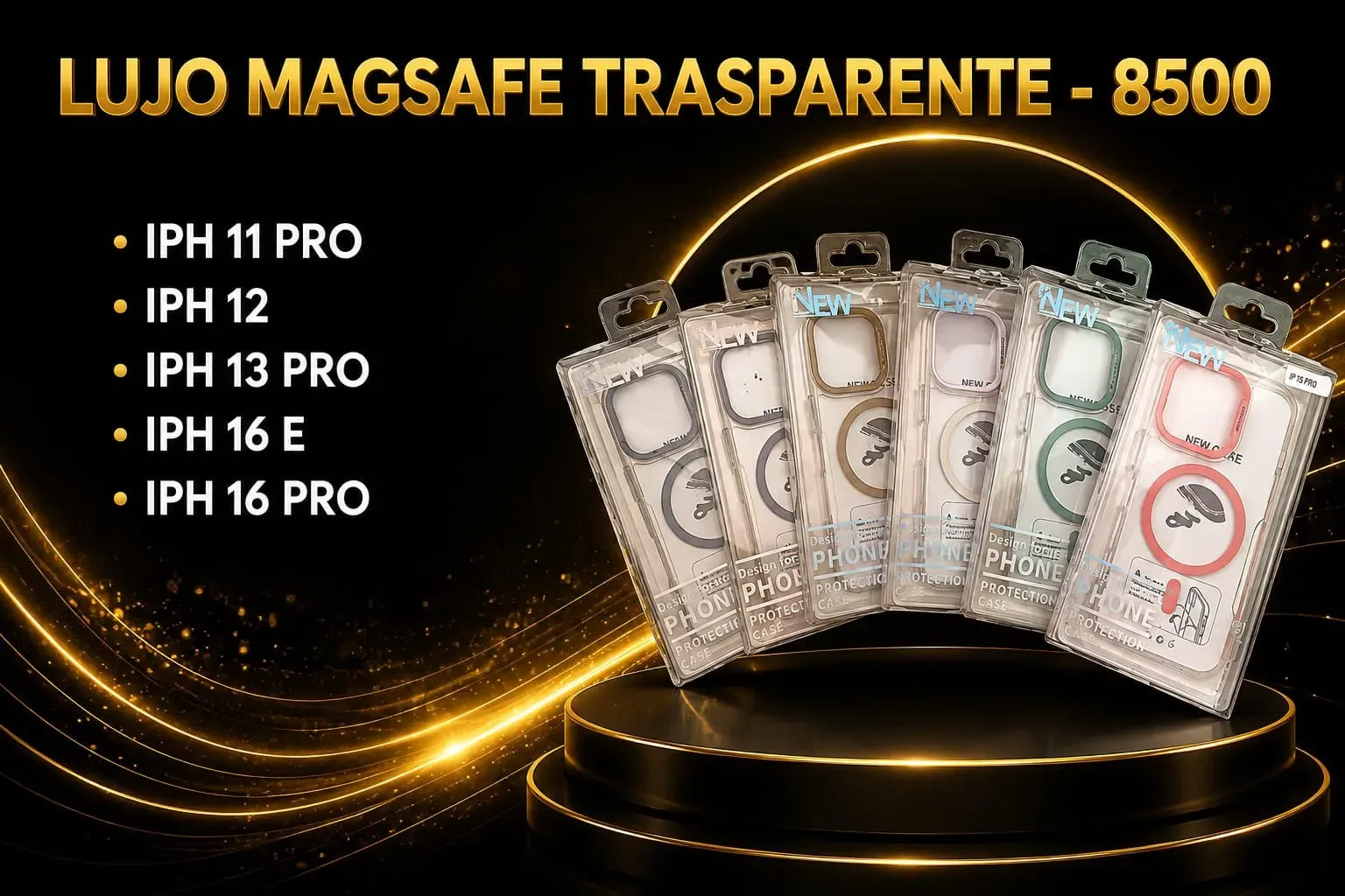 Estuche lujo magsafe transparente