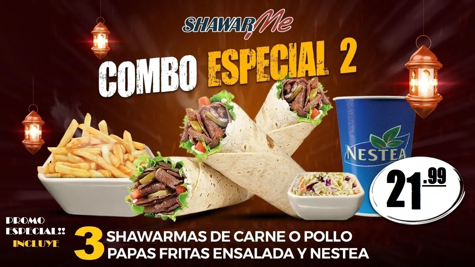 COMBO ESPECIAL 3 SHAWARMAS