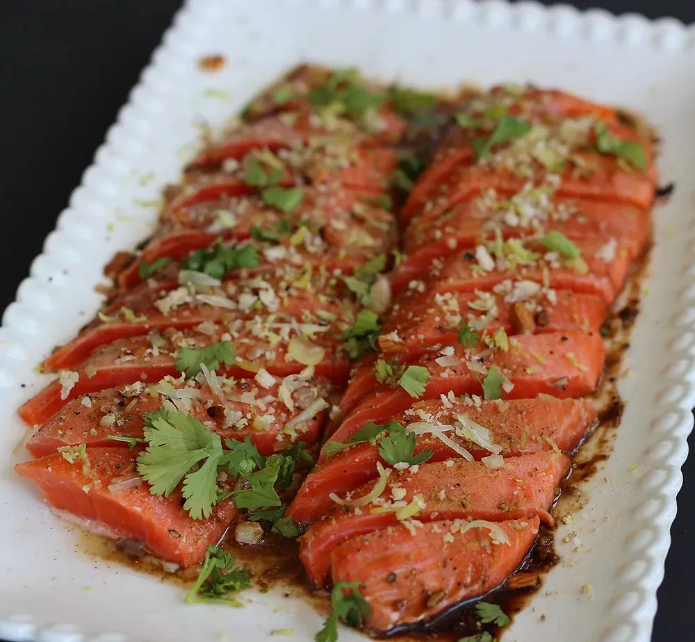 Tiradito de trucha del altiplano